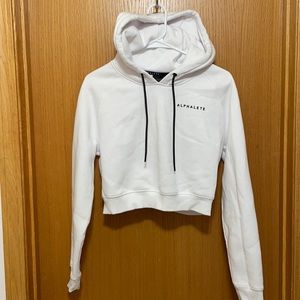 Alphalete white cropped hoodie sweatshirt